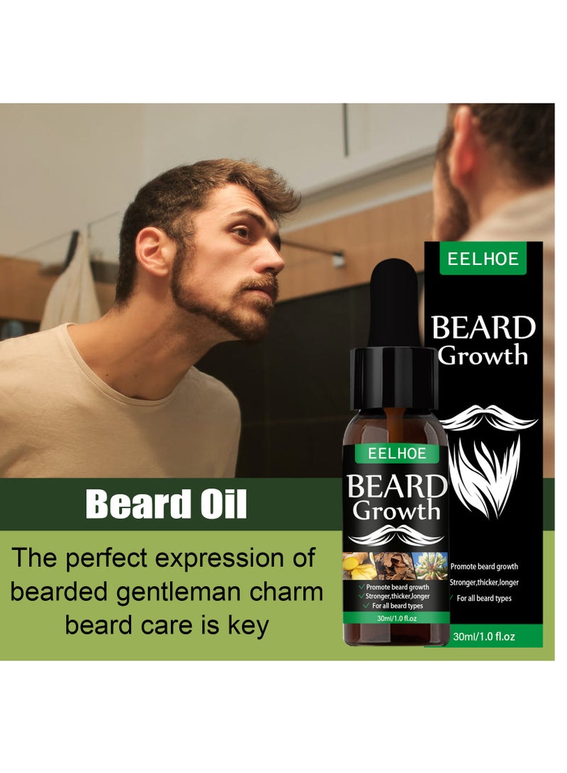 NEW Beard Hair Growth Essential Oil Anti Hair Loss Product Natural Mustache Regrowth Oil for Men Nourishing Beard Care Roller