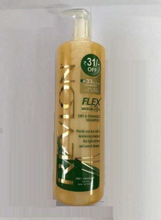 Revlon Flex Shampoo Dry Damaged Body Building Protein Shampoo Gentle Cleansing 20 Oz / 592 ml - Worldwide Shipping