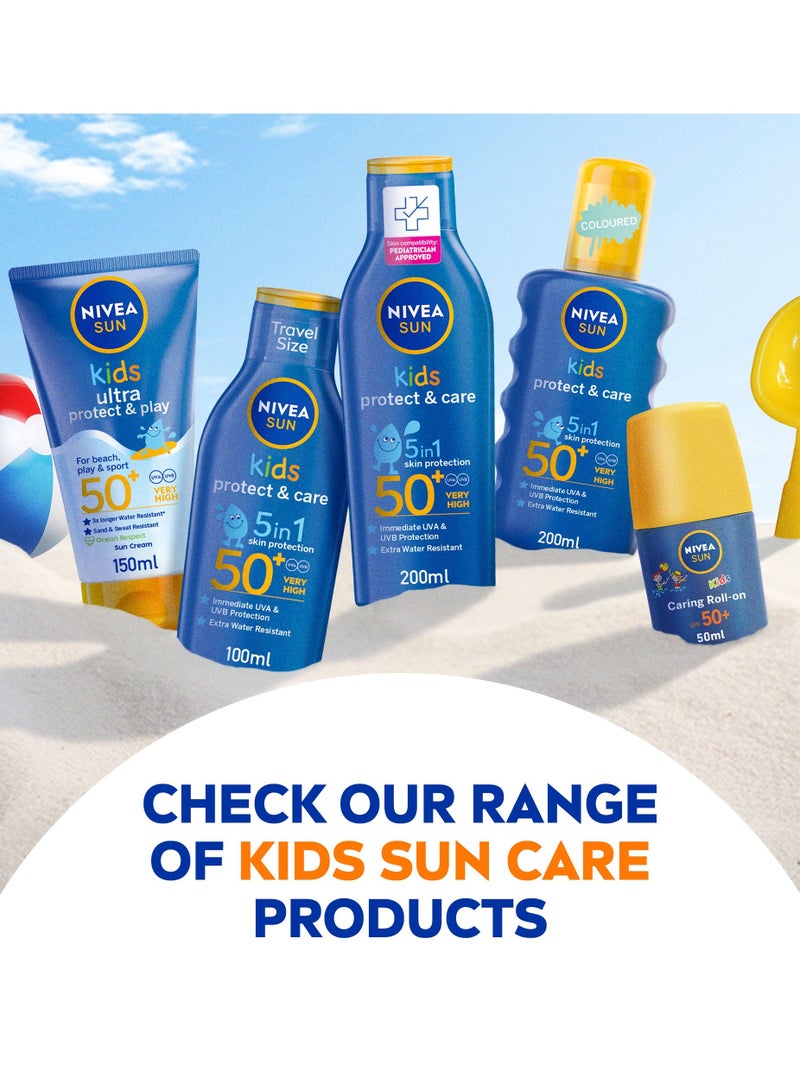 NIVEA SUN Kids Spray, UVA & UVB Sunscreen Protection, Protect & Play Moisturizing, SPF 50+, 2x200ml