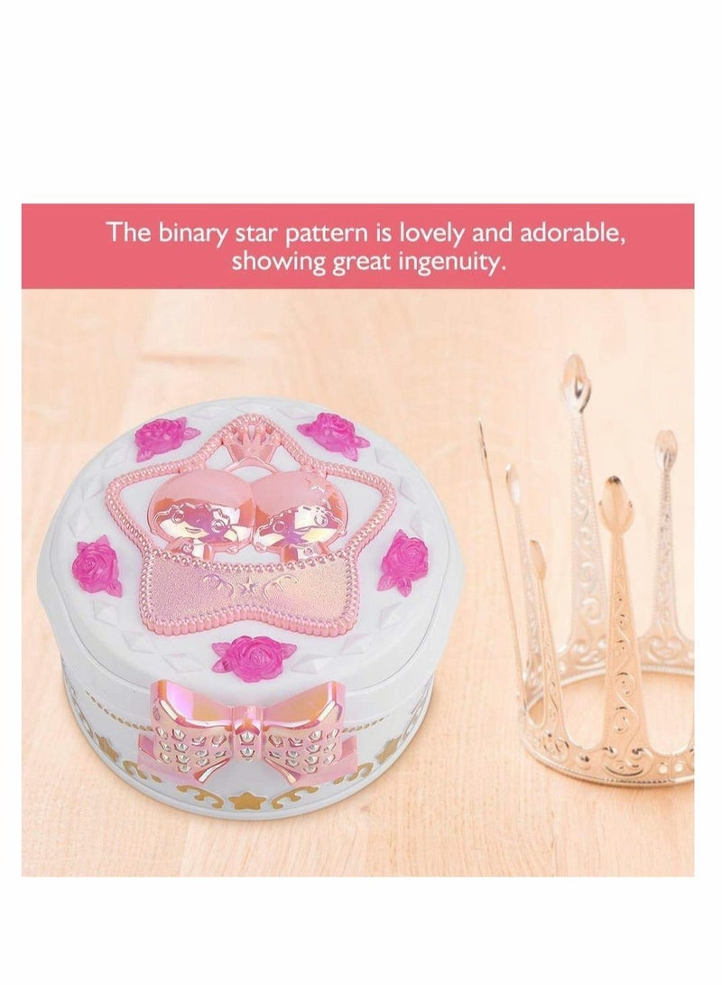 Music Box, Girls Mini Music Box Rotary Ballerina Girl Jewelry Storage Box for Kids Children(white)