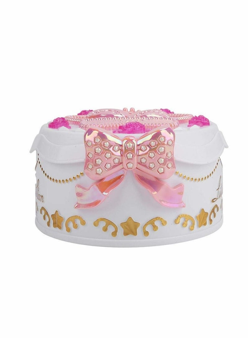 Music Box, Girls Mini Music Box Rotary Ballerina Girl Jewelry Storage Box for Kids Children(white)