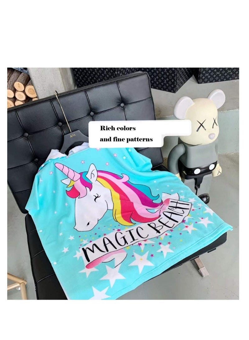 Beach Poncho Larger Hooded Beach Towel, Beach Accessories Essentials, Surf Poncho Changing Towel Robe, Kids Microfiber Bath Towel Cover-up Super Soft Plush, with Hood for Kids for Girls