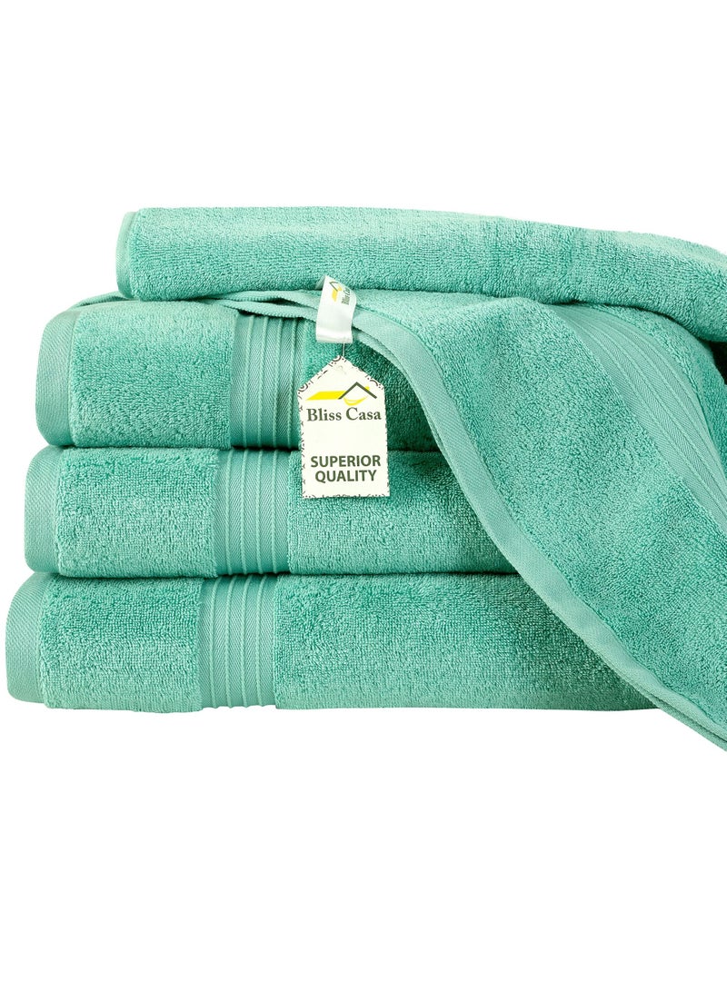 Bliss Casa 4-Piece Bath Towels, 100% Combed Cotton 550 GSM Superior Quality, Quick Dry Highly Absorbent Thick Soft Hotel Towles for Bath And Spa Bathroom Towel Set 70x140cm