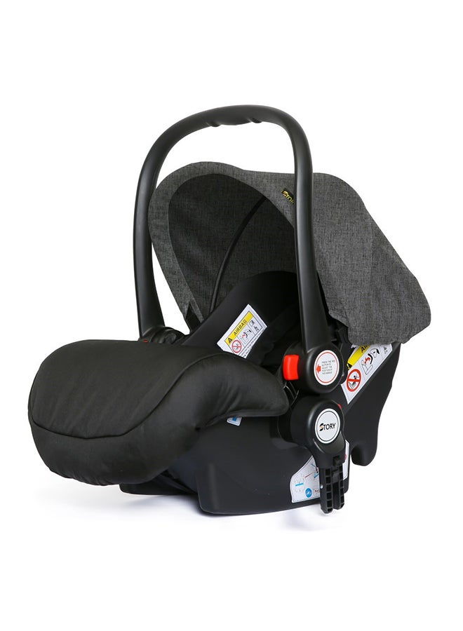 3In1 Pram Stroller Sleeping Bassinet With Extra Wide Seat And Wide Canopy 360° Rotating Wheels Space Grey
