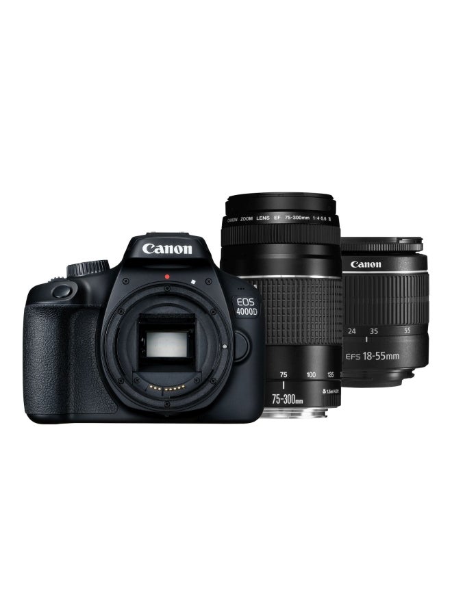 Eos 4000D Dslr Camera With 18-55 Mm And 75-300 Lens