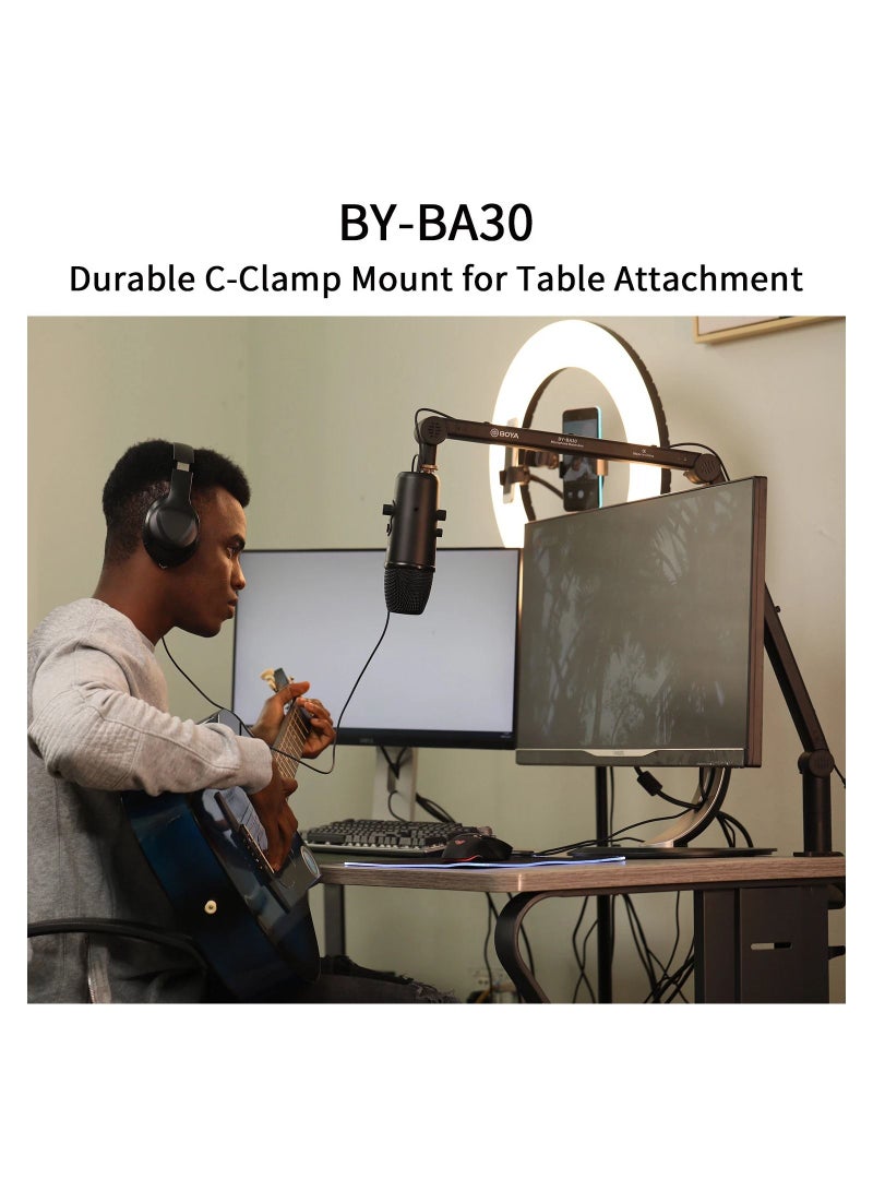BY-BA30 Microphone Boom Arm With Built-In Cable Catch