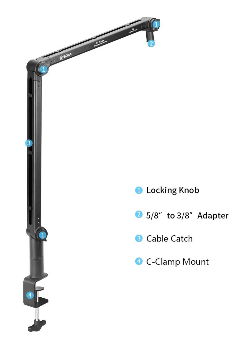 BY-BA30 Microphone Boom Arm With Built-In Cable Catch