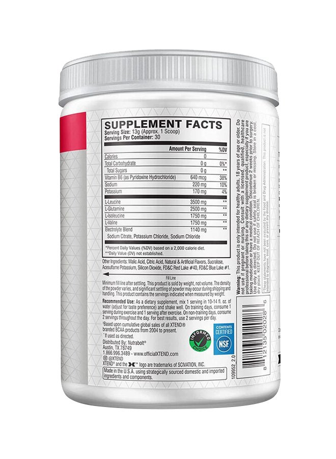 Xtend Original 7G Bcaa Muscle Recovery + Electrolytes, 420 gm, Fruit Punch,30serving
