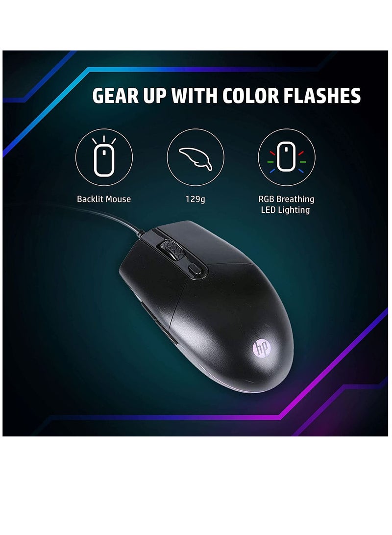 Pack of 5 HP M260 RGB Backlighting USB Wired Gaming Mouse