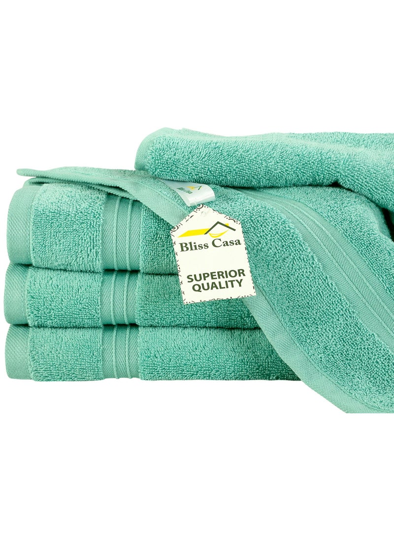 4-Piece 100% Combed Cotton 550 GSM Quick Dry Highly Absorbent Thick Handroom Soft Hotel Quality For Hand And Spa Hand Towel Set Mint 40x70cm