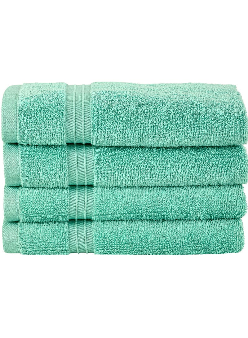 4-Piece 100% Combed Cotton 550 GSM Quick Dry Highly Absorbent Thick Handroom Soft Hotel Quality For Hand And Spa Hand Towel Set Mint 40x70cm