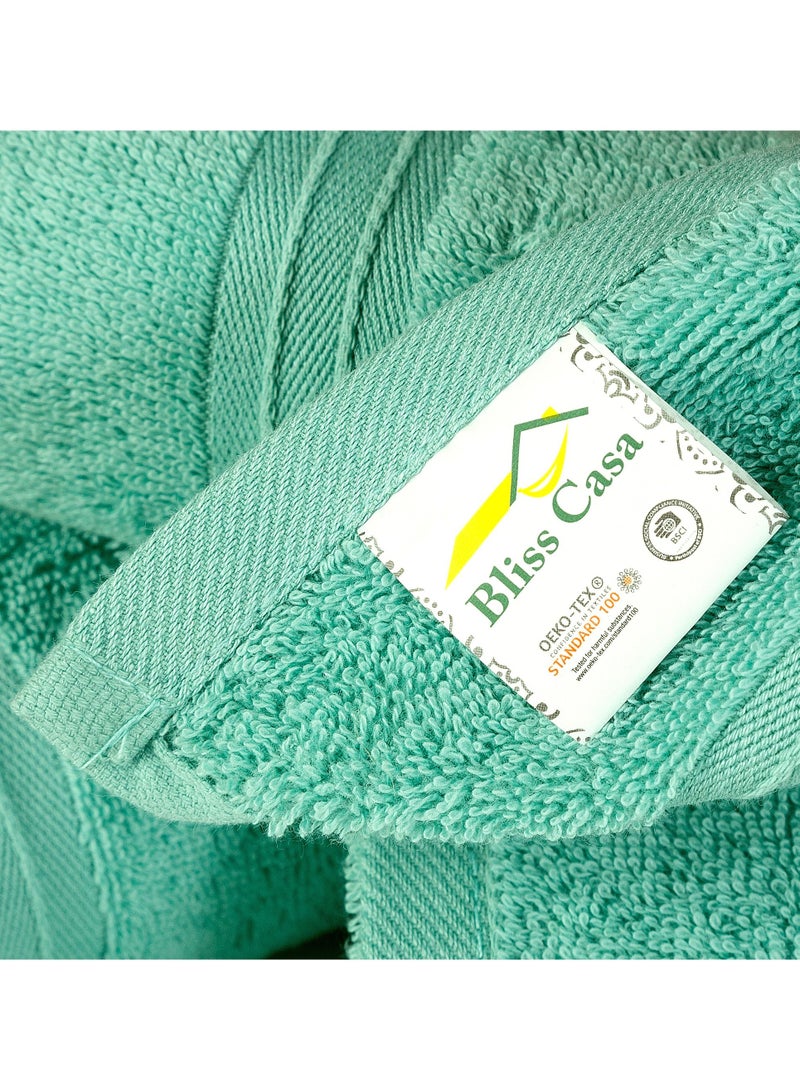 4-Piece 100% Combed Cotton 550 GSM Quick Dry Highly Absorbent Thick Handroom Soft Hotel Quality For Hand And Spa Hand Towel Set Mint 40x70cm