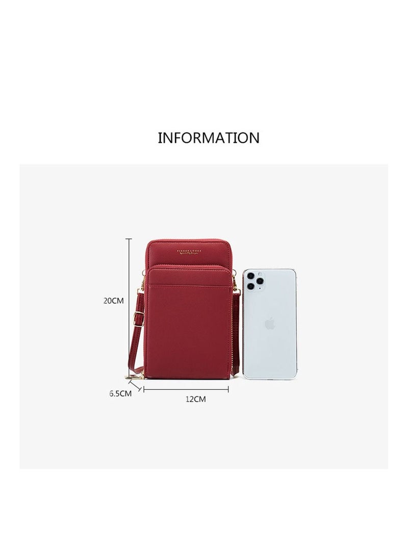 Phone Bag For Women Crossbody,Phone Bag,Small Mobile Phone Crossbody Bag,Purse With Shoulder Strap，PU Leather,Cellphone Wallet ,Handbags,Touch Screen Mini Cell Phone With Crossbody Straps Bag