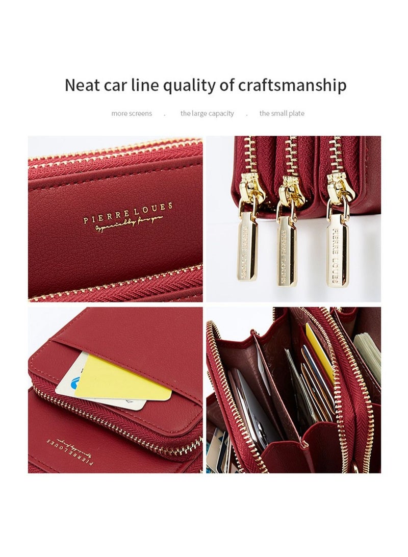 Phone Bag For Women Crossbody,Phone Bag,Small Mobile Phone Crossbody Bag,Purse With Shoulder Strap，PU Leather,Cellphone Wallet ,Handbags,Touch Screen Mini Cell Phone With Crossbody Straps Bag