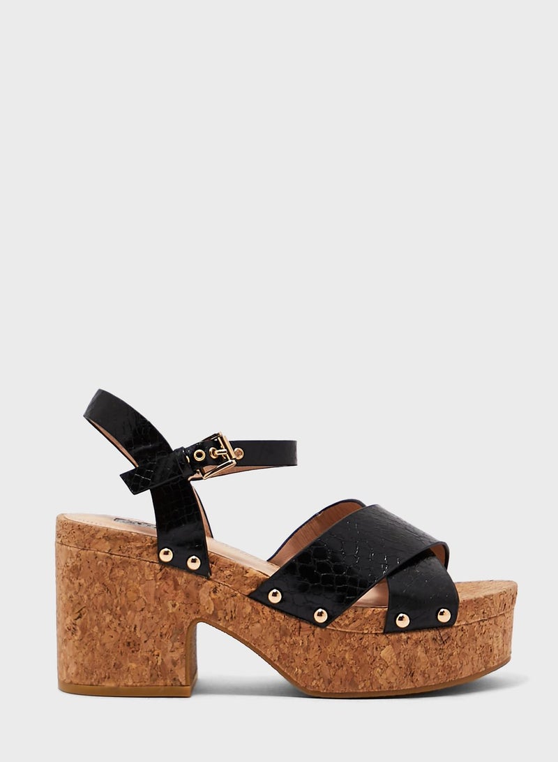 Dancer Cork Platform Heel Sandal