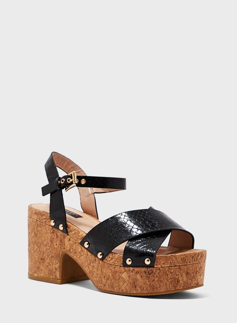 Dancer Cork Platform Heel Sandal