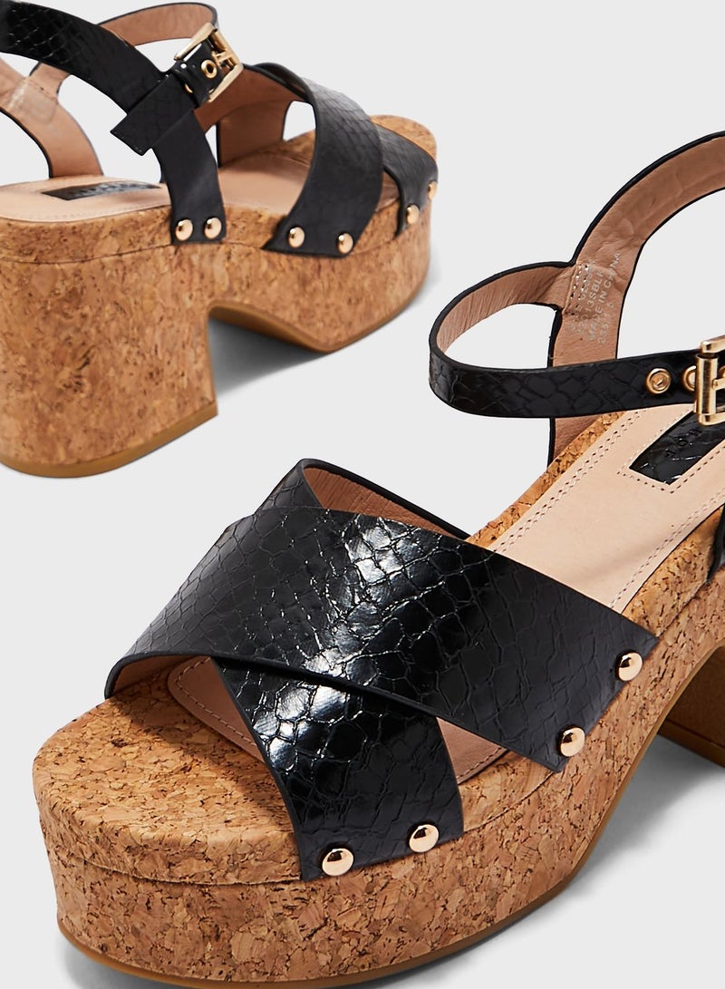 Dancer Cork Platform Heel Sandal