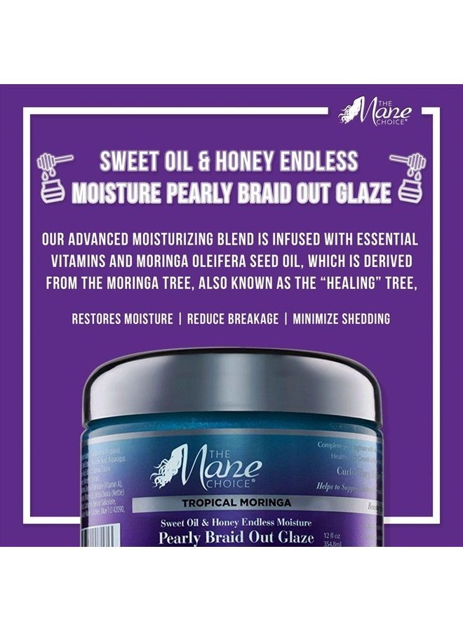 Tropical Moringa Sweet Oil & Honey Endless Moisture Braid-Out Glaze, 12 Ounce