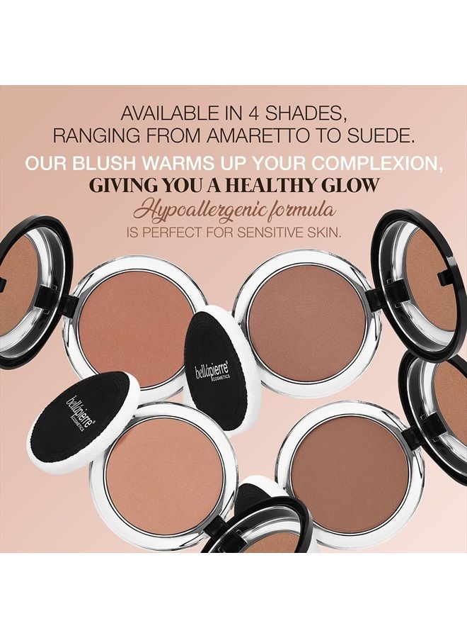 Compact Mineral Blush Warms Complexion for a Healthy Glow | Non-Toxic and Paraben Free | Suitable for All Skin Types | Compact Case - 0.35-Ounce – Amaretto