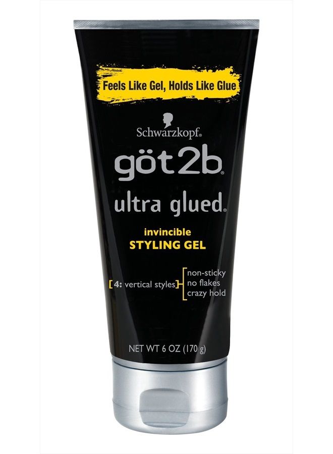 Got2b Ultra Glued Invincible Styling Hair Gel, 6 Ounces (Pack of 2)