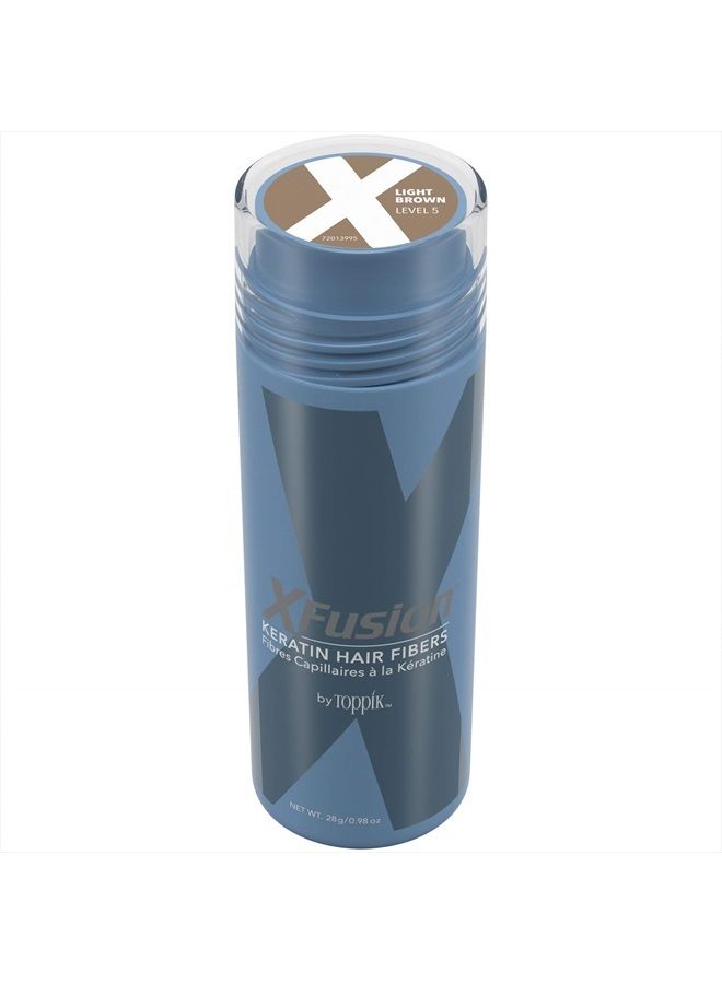 X-Fusion Keratin Hair Fibers for Unisex, Light Brown, Net WT 28 Gram/ 0.98 Ounce