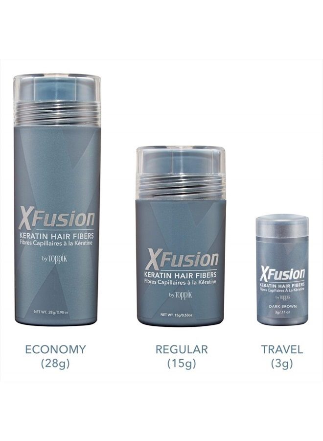 X-Fusion Keratin Hair Fibers for Unisex, Light Brown, Net WT 28 Gram/ 0.98 Ounce