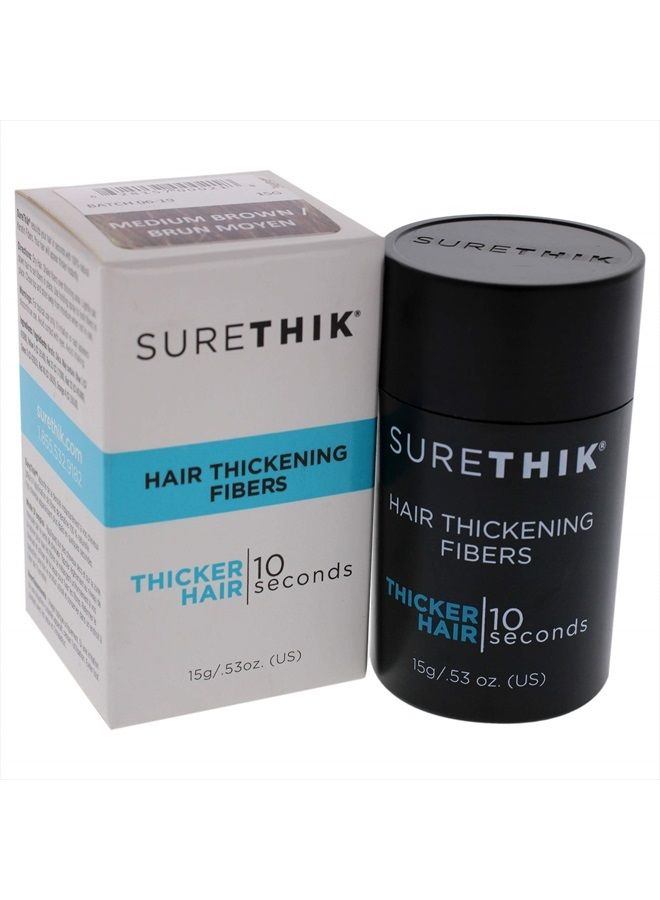 SURETHIK Hair Thickening Fibers for Thicker Looking Hair, Medium Brown, 15g