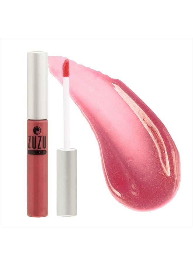 Sheer Gloss (Mischief - Hibiscus Pink/Cool Shimmer), Natural Lip Gloss, Natural, Paraben Free, Vegan, Gluten-free, Cruelty-free, Non GMO, 0.17 oz