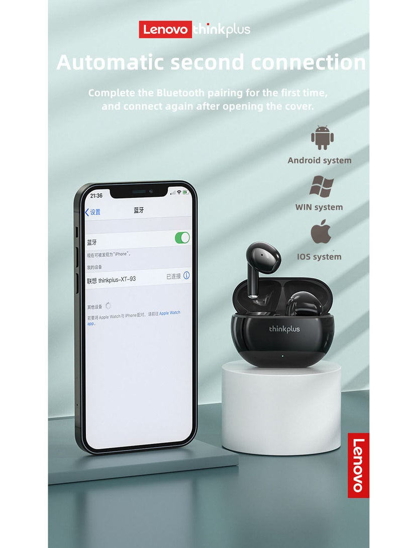 Lenovo XT93 Earphone Bluetooth 5.2 Long Standby 250mAh Battery Headphone HiFi Bass Stereo Sports Earbuds Dual HD Microphone Headset