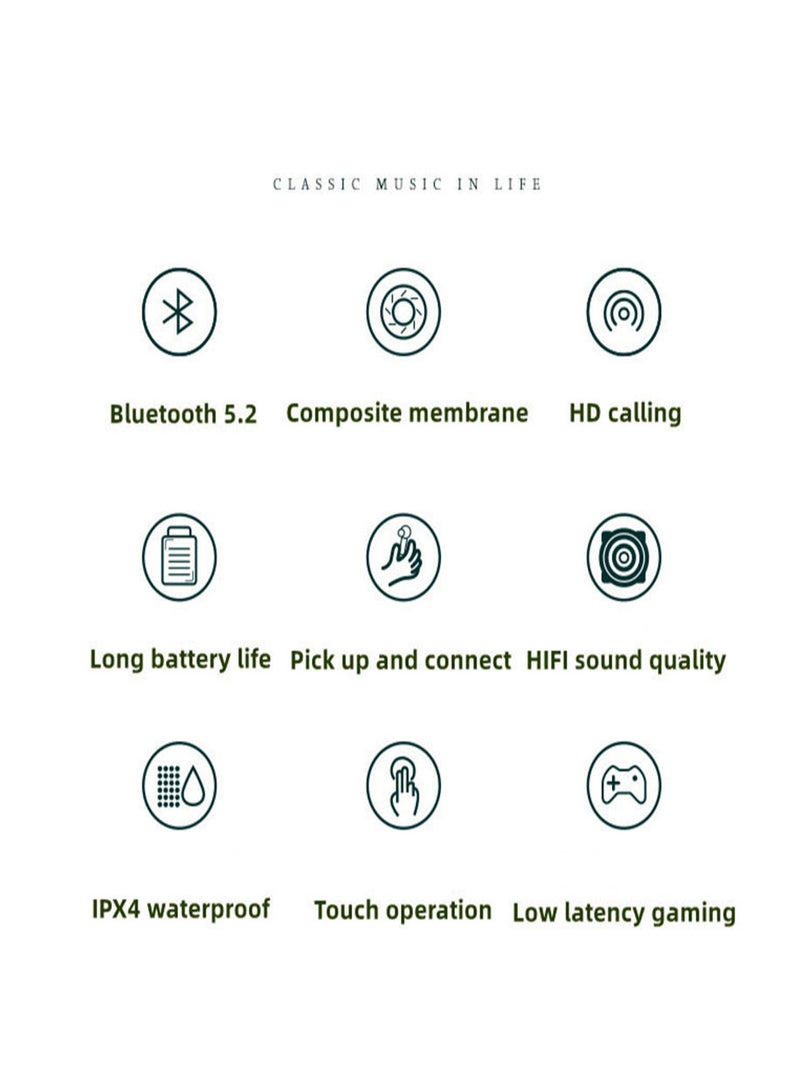 Lenovo XT93 Earphone Bluetooth 5.2 Long Standby 250mAh Battery Headphone HiFi Bass Stereo Sports Earbuds Dual HD Microphone Headset