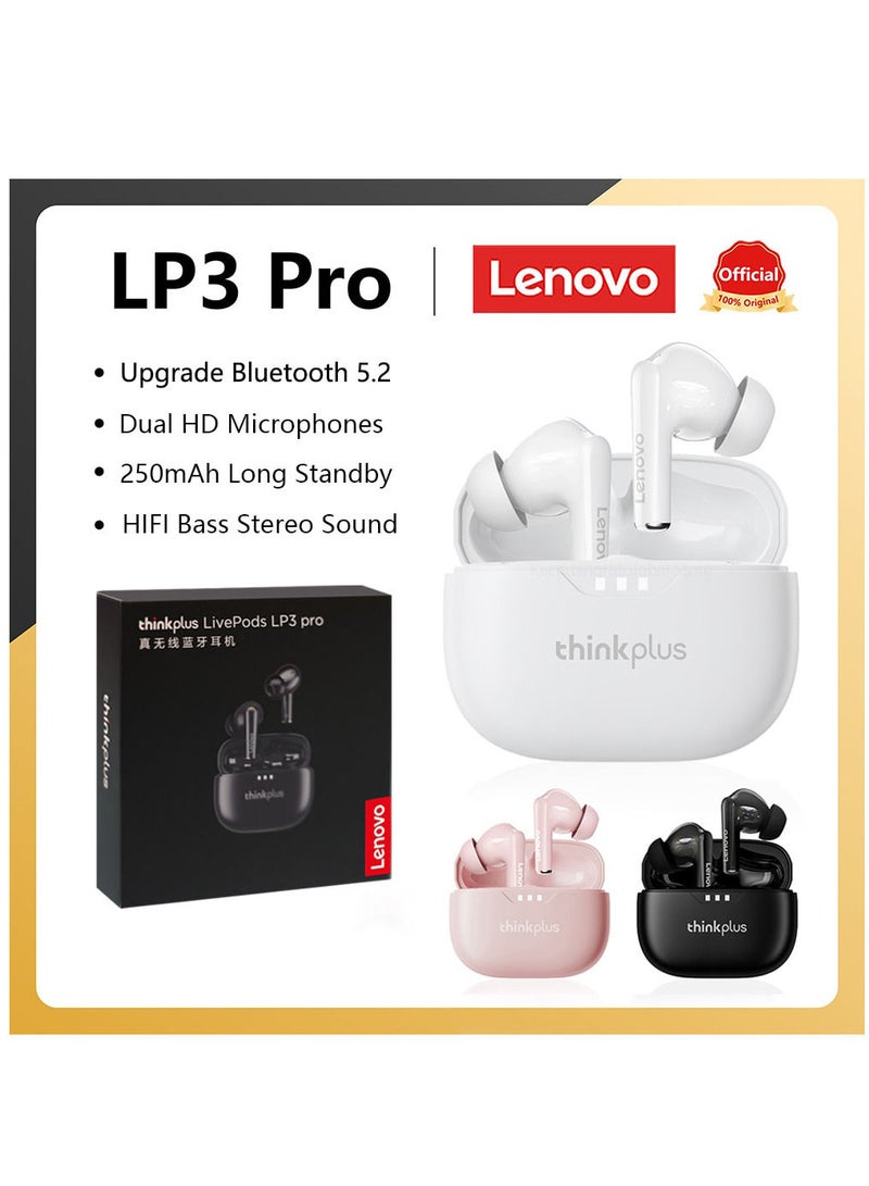Lenovo LP3 Pro TWS Earphones Wireless Bluetooth 5.2 Earbuds HIFI Sound Noise Reduction HD Call Low Latency Headphones