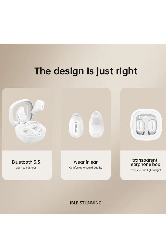 XT62 Bluetooth 5.3 Wireless Touch Lenovo Earbuds Low Latency HiFi Sports Headphones with Mic HD Call