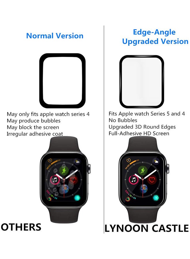 3Piece Tempered Glass Screen Protector 3D For Apple Watch 6/5/4 44mm Clear