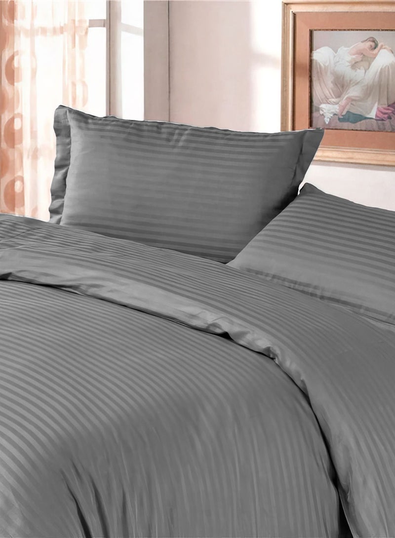 Grey Super Soft Duvet Cover Set For King Size Bed