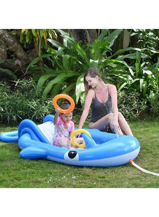 Splash Pad Sprinkler for Kids & Toddlers, Inflatable Sprinkle Mat Sprinkler Wading Pool Play Mat,Outdoor Summer Water Toys 210 * 130 * 35cm