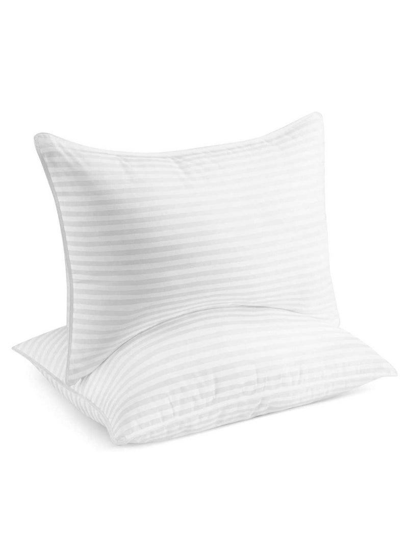 COMFY SOFT HOTEL LUXURY STRIPED 2 PC PILLOW SET 50 X 75 CM