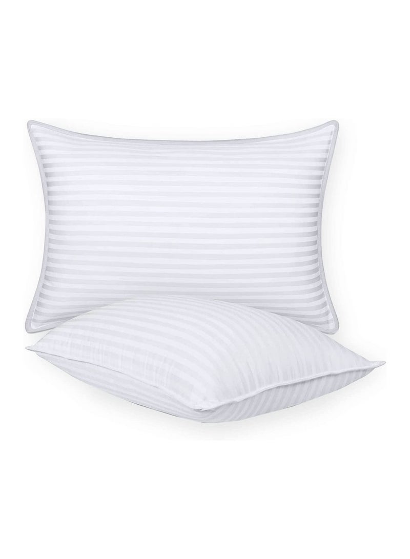 COMFY SOFT HOTEL LUXURY STRIPED 2 PC PILLOW SET 50 X 75 CM