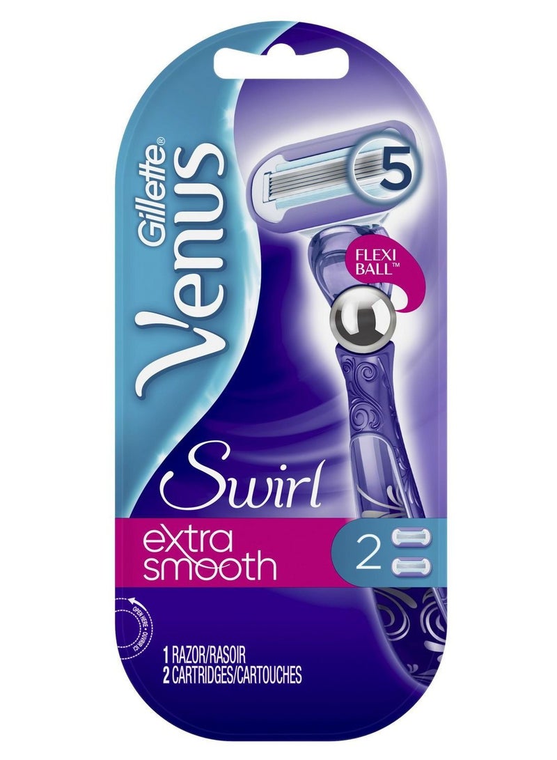 Venus Extra Smooth Swirl Women's Razor - 1 Handle + 1 Refill