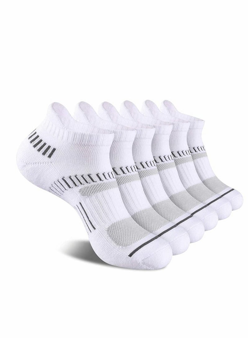 Mens Ankle Socks Low Cut Athletic Tab Socks for Men Sport Comfort Cushion Athletic Cushioned Breathable Low Cut Tab 6 Pairs