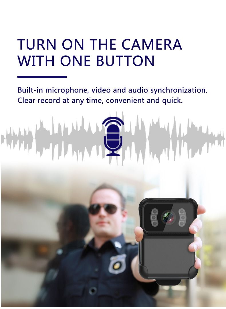 Mini Camera Full HD 256GB Body Worn Cam WIFI For Law Enforcement 10H Recording Night Vision