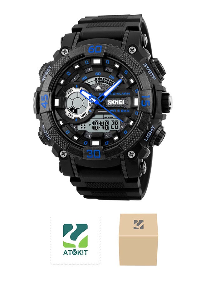 Boys' Outdoor Sport Waterproof Plastic Analog + Digital Watch 1228