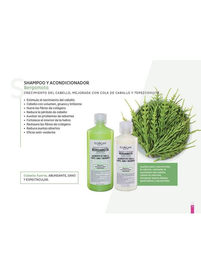 Hair Growth Shampoo Bergamota 1Lt (1 Unit)