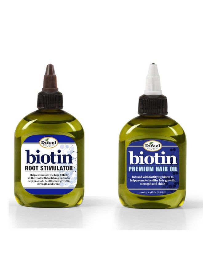 Biotin Pro-Growth Root Stimulator & Biotin Premium Hair Oil 2.5 Oz. - 2-Piece Boxed Gift Set - Biotin Hair Treament Collection For Hair Growth