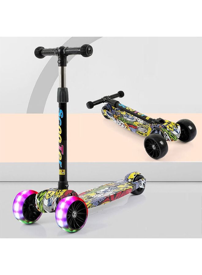 3-Wheel Adjustable Kick Scooter With LED Light Up Wheels