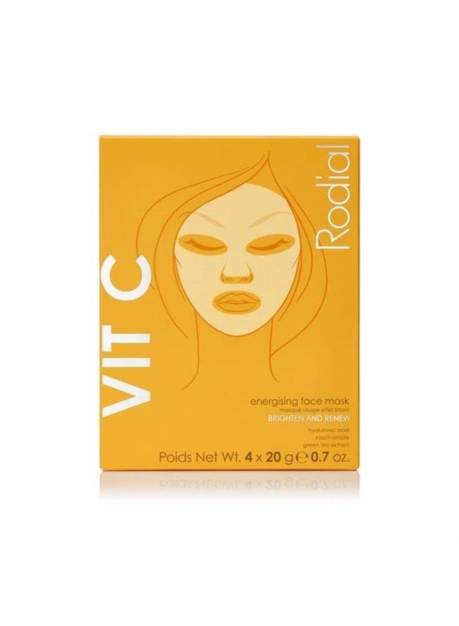 Vit C Energising Sheet Masks,0.67 Fl Oz (Pack of 4)