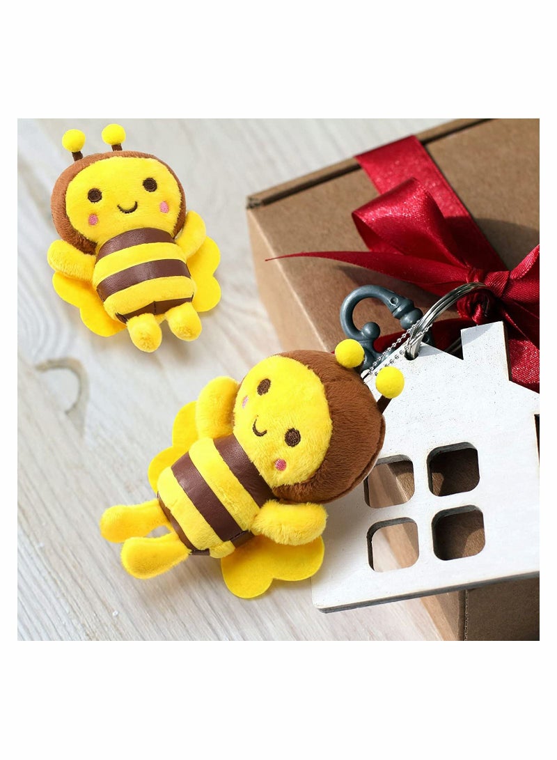 8 Pcs 5 Inch Stuffed Bees Plush Soft Bees Small Bee Stuffed Animal Realistic Cartoon Little Honey Bee Stuffed Toy Adorable Bee Doll for Bee Birthday Party Decorations DIY