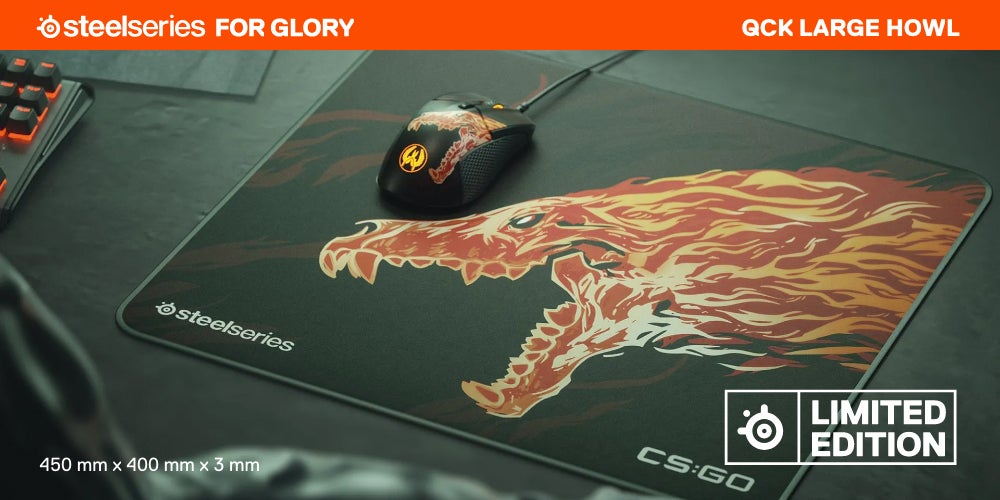 QcK+ Limited CS:GO Howl Gaming Mouse Pad