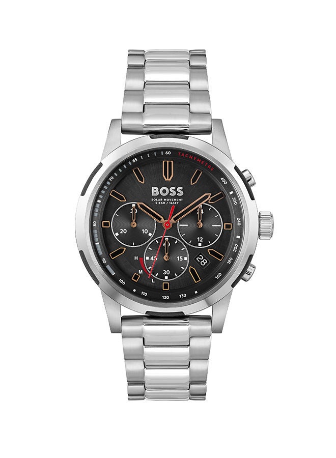 Men Chronograph Round Shape Stainless Steel Wrist Watch 44 mm