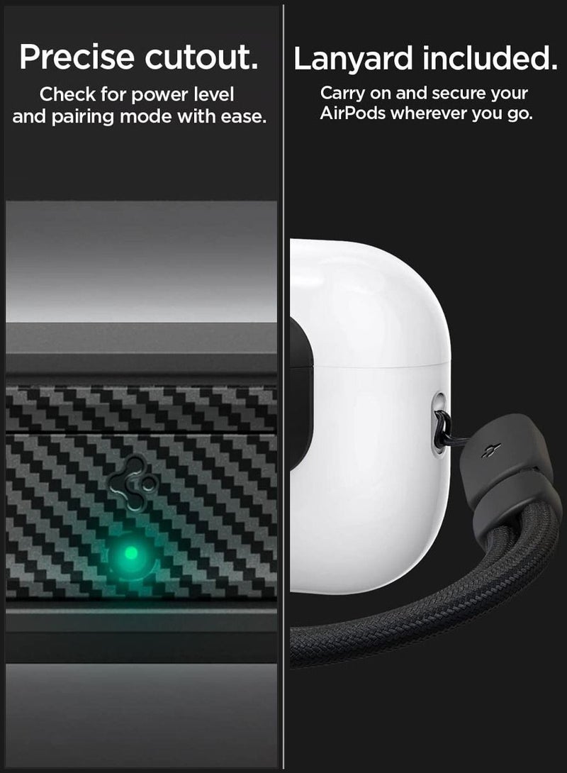 Lock Fit M for AirPods Pro 2 / Airpods Pro Secure Locking Device & Lanyard Strap with EZ Fit install Kit [Charging case NOT included] - Carbon