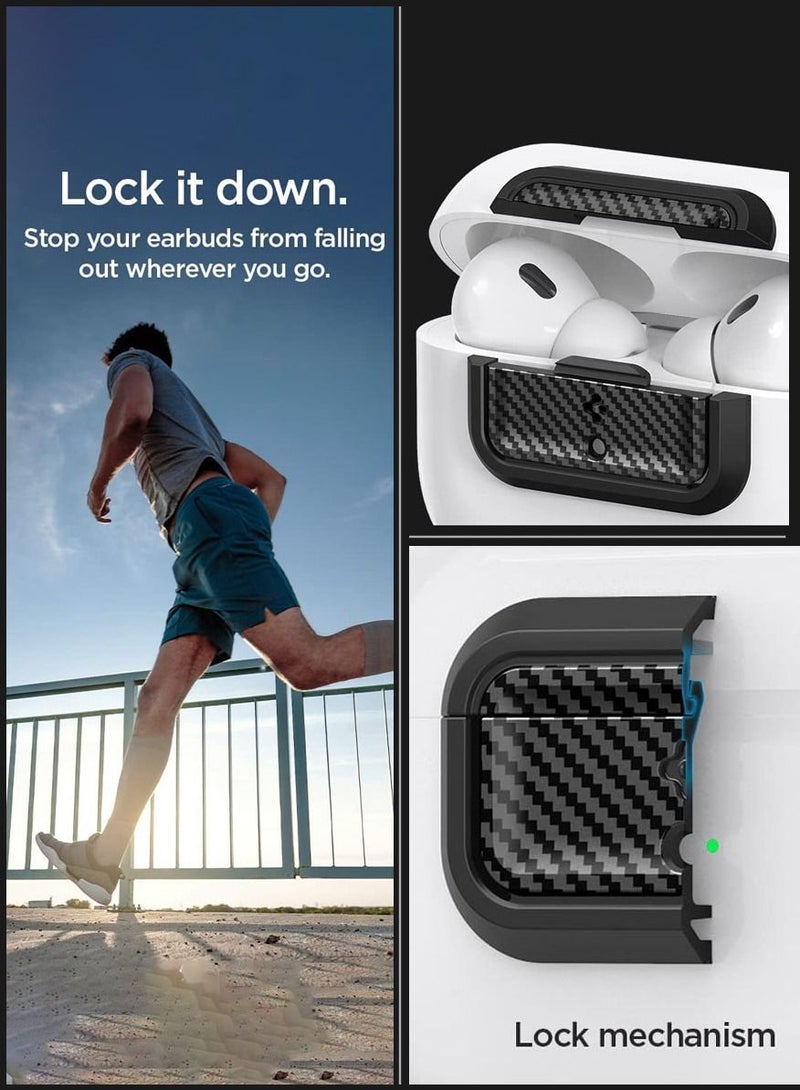 Lock Fit M for AirPods Pro 2 / Airpods Pro Secure Locking Device & Lanyard Strap with EZ Fit install Kit [Charging case NOT included] - Carbon